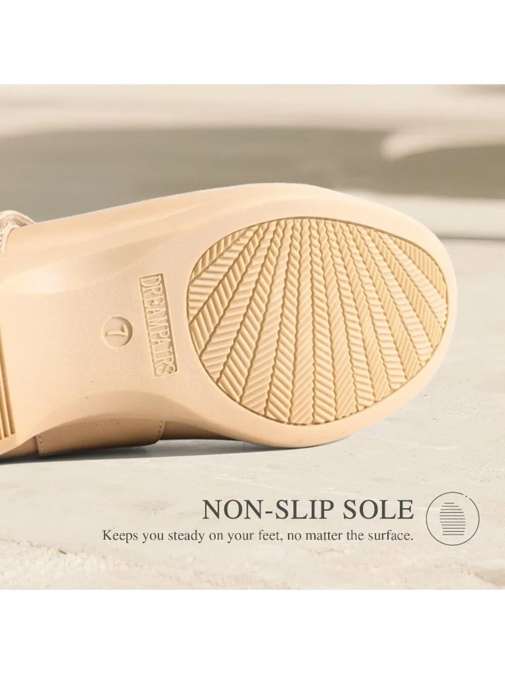 Dream Pairs Women's Nude Round Toe Adjustable Ankle Strap Mary Jane Flats